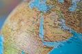 Africa and middle east map on a globe with earth map in the background Royalty Free Stock Photo