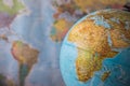 Africa and middle east map on a globe with earth map in the background Royalty Free Stock Photo