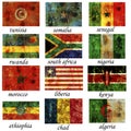 Africa most important old flags Royalty Free Stock Photo