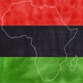 Africa outline map of the continent, flag colors black green red. Kwanzaa holiday. Black history month. Hand drawn Royalty Free Stock Photo