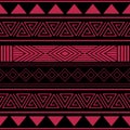 African Seamless Pattern in magenta color. Tribal vector graphic. Ornament textile design.