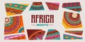 Africa patterned design. African background, banner with tribal traditional grunge pattern, elements, concept