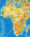 Africa-physical map Royalty Free Stock Photo