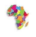 Africa political colors map paper 3D individual st Royalty Free Stock Photo