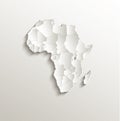 Africa political map natural paper 3D