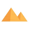 Africa pyramids icon cartoon vector. Bedouin desert