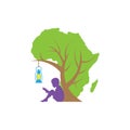 Africa reading education logo concept