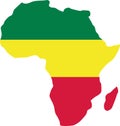 Africa with reggae flag Royalty Free Stock Photo