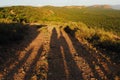 Africa- Safari Group Sunset Shadows Across the Landscape