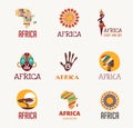 Africa, Safari icons and element set Royalty Free Stock Photo