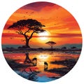 Africa safari sunset