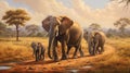 africa savannah elephant herd