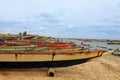 Africa Senegal Atlantic coast fishermen boats Royalty Free Stock Photo