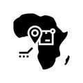 africa shipment tracking glyph icon vector illustration Royalty Free Stock Photo