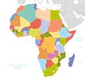 Africa single states political map. Each country with its own co Royalty Free Stock Photo