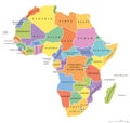 Africa single states political map Royalty Free Stock Photo