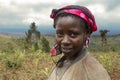 Africa, South Ethiopia, Konso village. unidentify Konso woman working on field