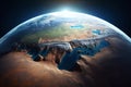 Africa from space. 3D illustration with detailed planet surface. Royalty Free Stock Photo