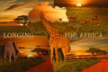 Africa sunset and sunrise with elephants and giraffes