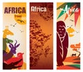 Africa travel background set of flyers template