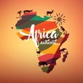 Africa travel map, decorative symbol of Africa