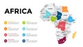 Africa vector map infographic template. Slide presentation. Global business marketing concept. Color country. World