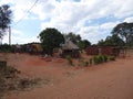 Africa village huts zambia trip Royalty Free Stock Photo