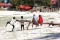 Africa Zanzibar local children on the beach