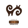 African adinkra symbol Ahoden. Symbol of strength and energy. Flat vector illustration.