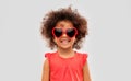 African ameican girl in heart shaped sunglasses Royalty Free Stock Photo