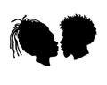 African American Afro black profile silhouette Royalty Free Stock Photo