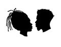 Black African American Afro profile silhouette