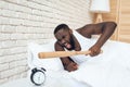 African American angry man threatens baseball bat Royalty Free Stock Photo