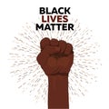African American arm gesture on a white background. Black lives matter