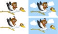 African American Babies Flying On Top Of A Stork Cartoon Characters Royalty Free Stock Photo