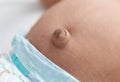 African american baby belly button at bedroom Royalty Free Stock Photo