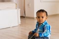 African American baby boy indoors Royalty Free Stock Photo