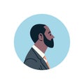 African american bearded businessman avatar man face profile icon concept online support service male cartoon character