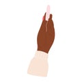 African american black female hand holds tampon.Hygiene care in menses period