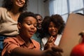 african american boy gesturing during video