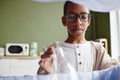 African American Boy Recycling Plastic Bottles Royalty Free Stock Photo