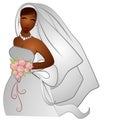 African American Bride Smiling Royalty Free Stock Photo