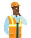 African-american builder thinking.