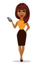 African American business woman cartoon character Royalty Free Stock Photo