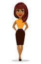 African American business woman cartoon character