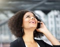 African american business woman talking on cellphone Royalty Free Stock Photo