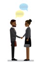 African american Businessman and businesswoman shake hands Royalty Free Stock Photo