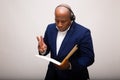 African American Businessman Looks Through File