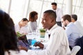 African American Businessman At Meeting With Colleagues Royalty Free Stock Photo