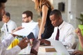 African American Businessman At Meeting With Colleagues Royalty Free Stock Photo